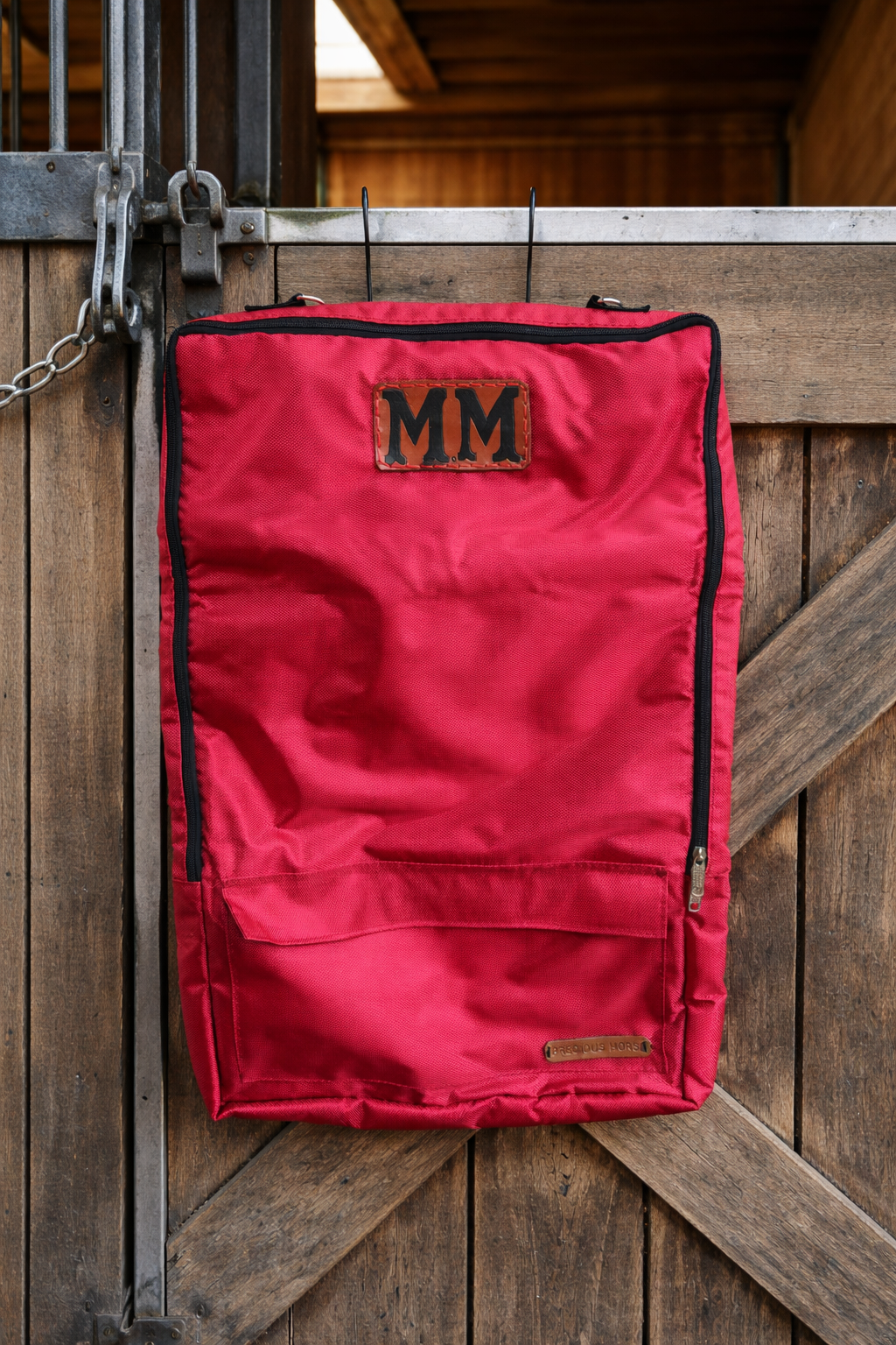 Porta testiere con targhetta in cuoio personalizzata.