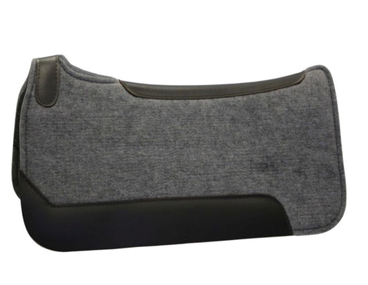 SOTTOSELLA WESTERN IN FELTRO COLORE GRIGIO CON RIPORTI IN CUOIO.