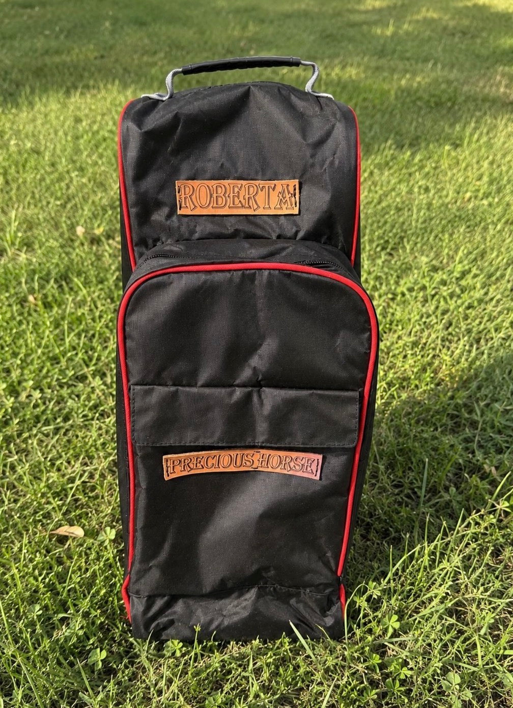 Porta stivali con targhetta personalizzazione.